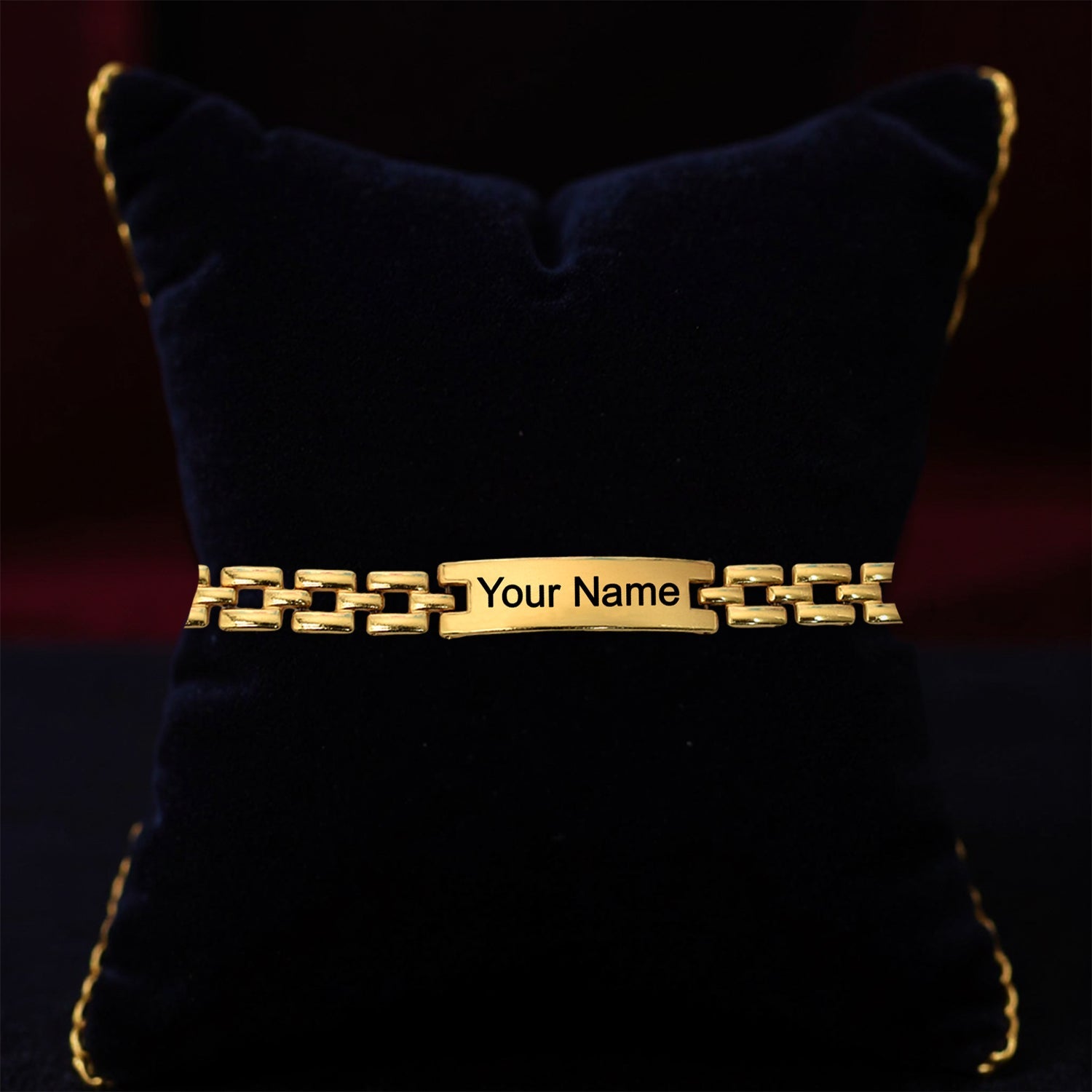 Custom Engraved Gold-Plated Name Bracelet for Men – Elegant Personalized Gift