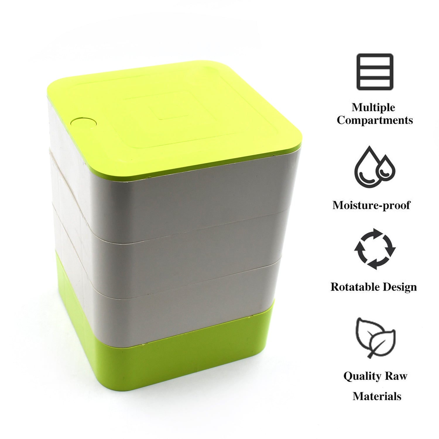 Customize 4 Layers Jewelry Box 360 Degree Rotating Jewelry Organizer Box