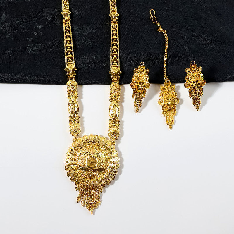 Golden Radiance Round Mandala Necklace Set – Trending Festive & Bridal Jewellery