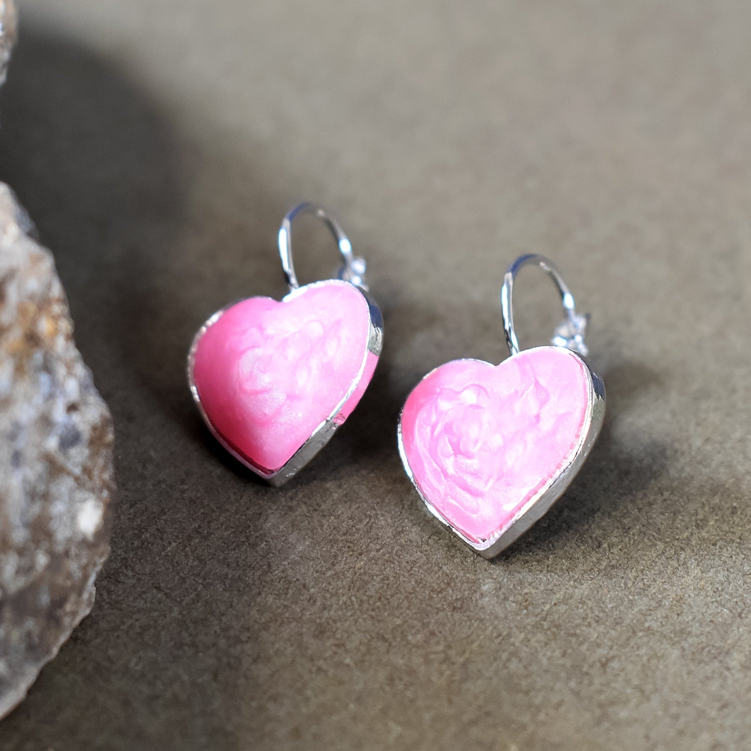 Heart-Shaped Earring Set with Sparkling Gemstone Accents