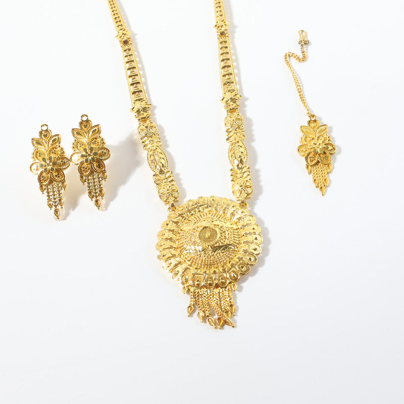 Golden Radiance Round Mandala Necklace Set – Trending Festive & Bridal Jewellery