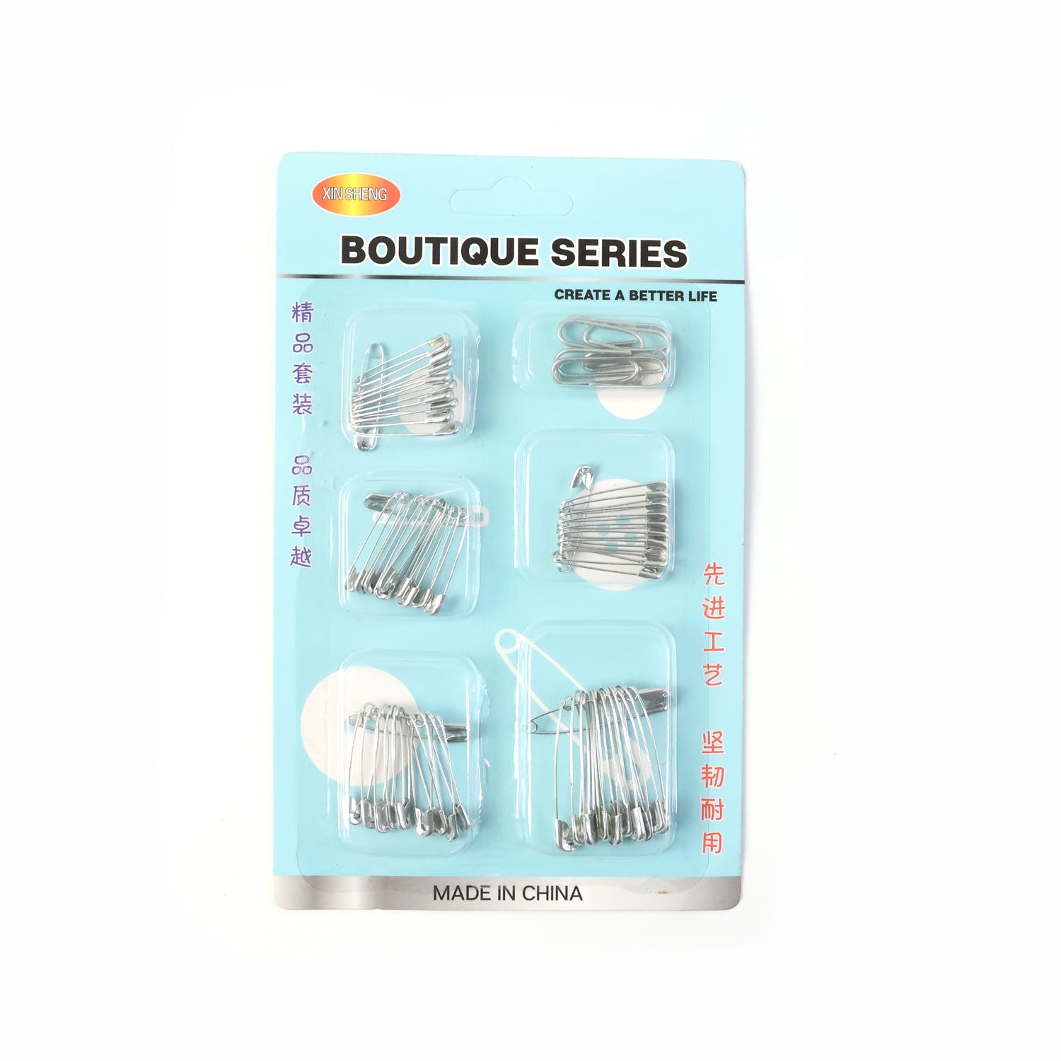 Multipurpose Metal Safety Pin Assortment Set