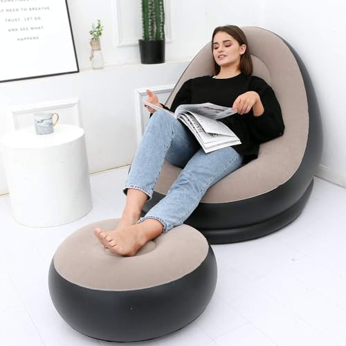 Inflatable Sofa with Footrest and Free Electric Inflator { Air pump }
