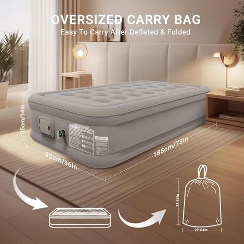 Massavio Inflatable Mattres With Free Electric Pump, Quick Self-Inflation