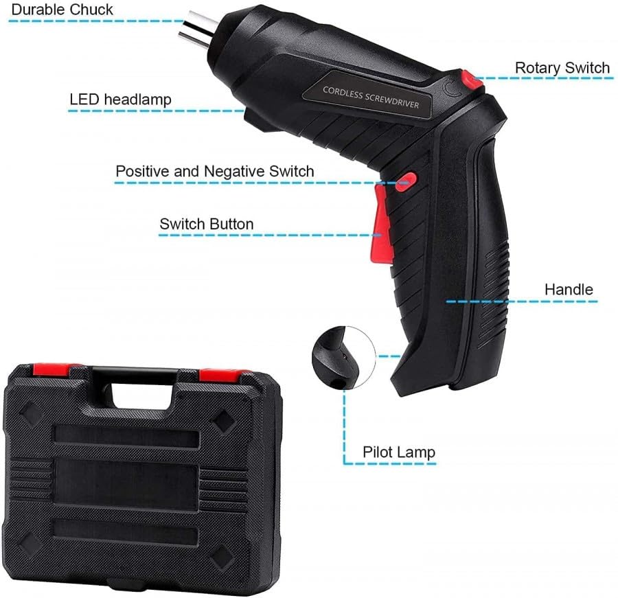 Electric Screwdriver 47 in 1 Rotatable Cordless Screwdriver Drill