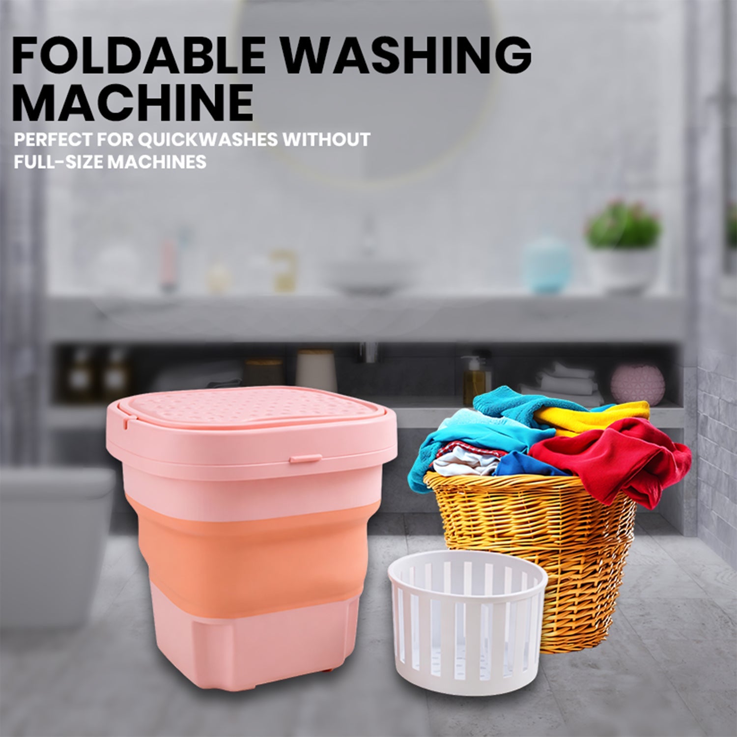 Portable Washing Machine Foldable Washer And Dryer Combo (1 Set Mix Color)