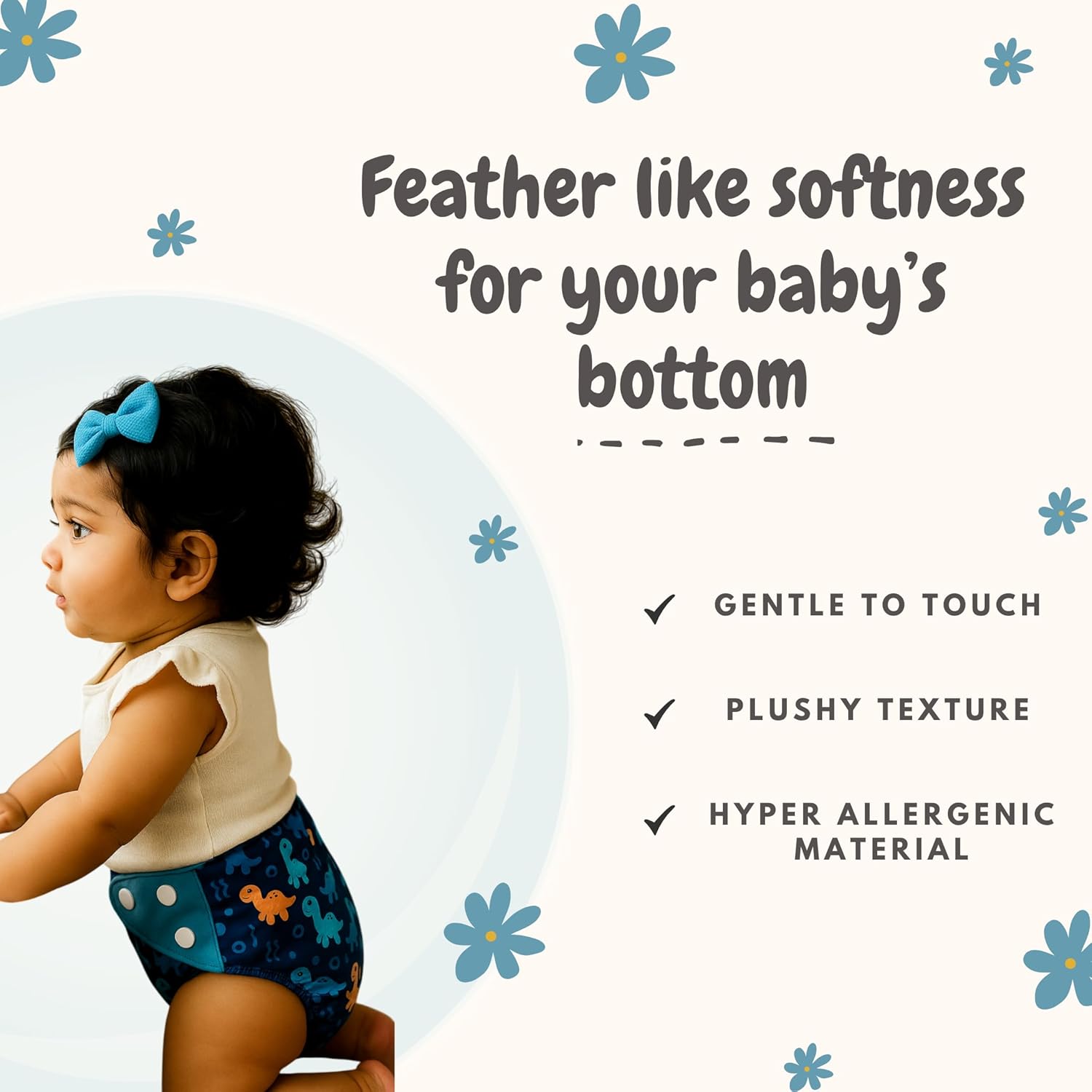 Premium Reusable Cloth Diapers for Babies (Pack of 2)