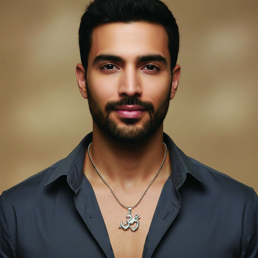 Sprititual Om and trishul Chain Pendnet