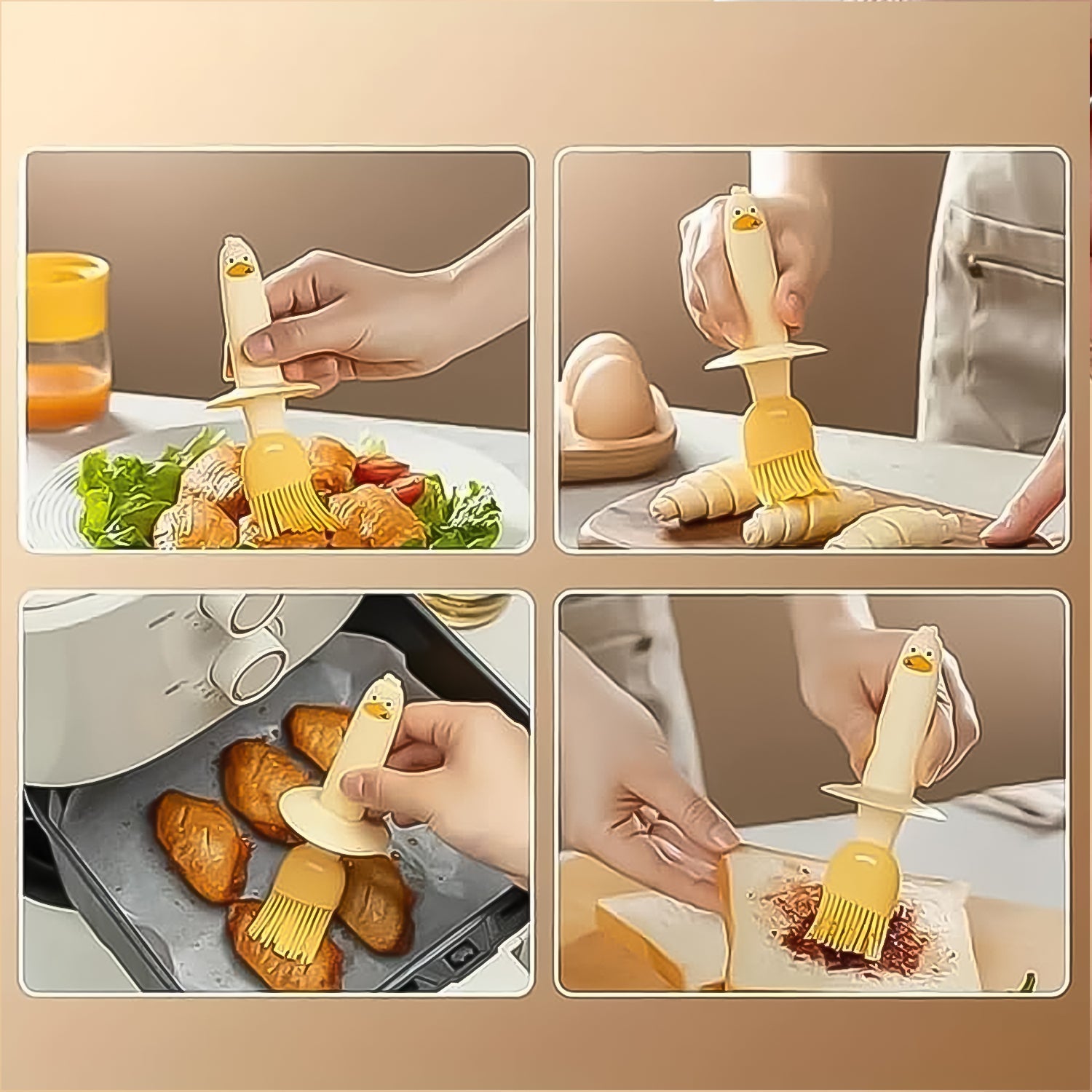 2 In 1 Oil Dispenser Bottle With Silicone Basting Brush – Kitchen Set