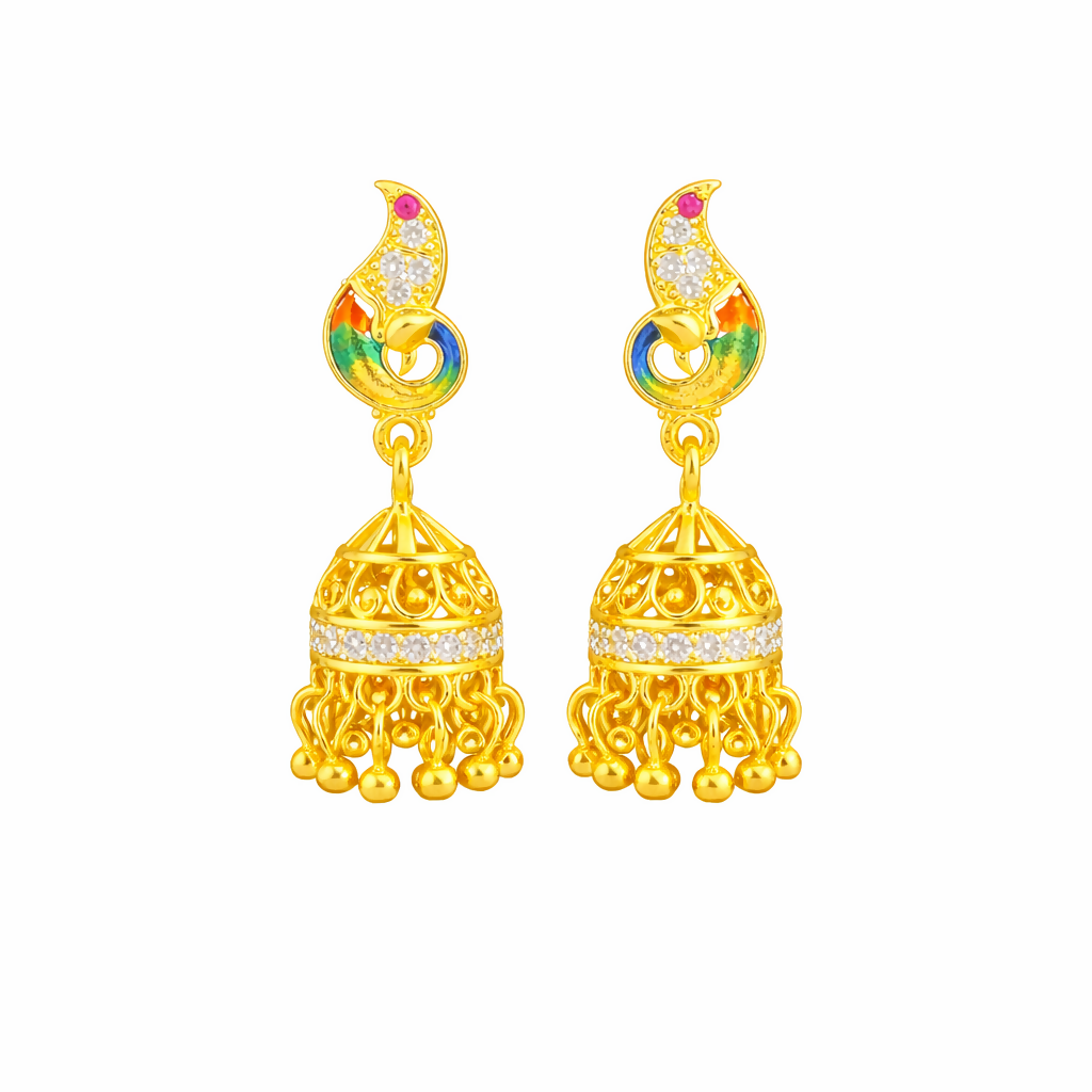 Stylish Peacock Design Party Wear Earrings