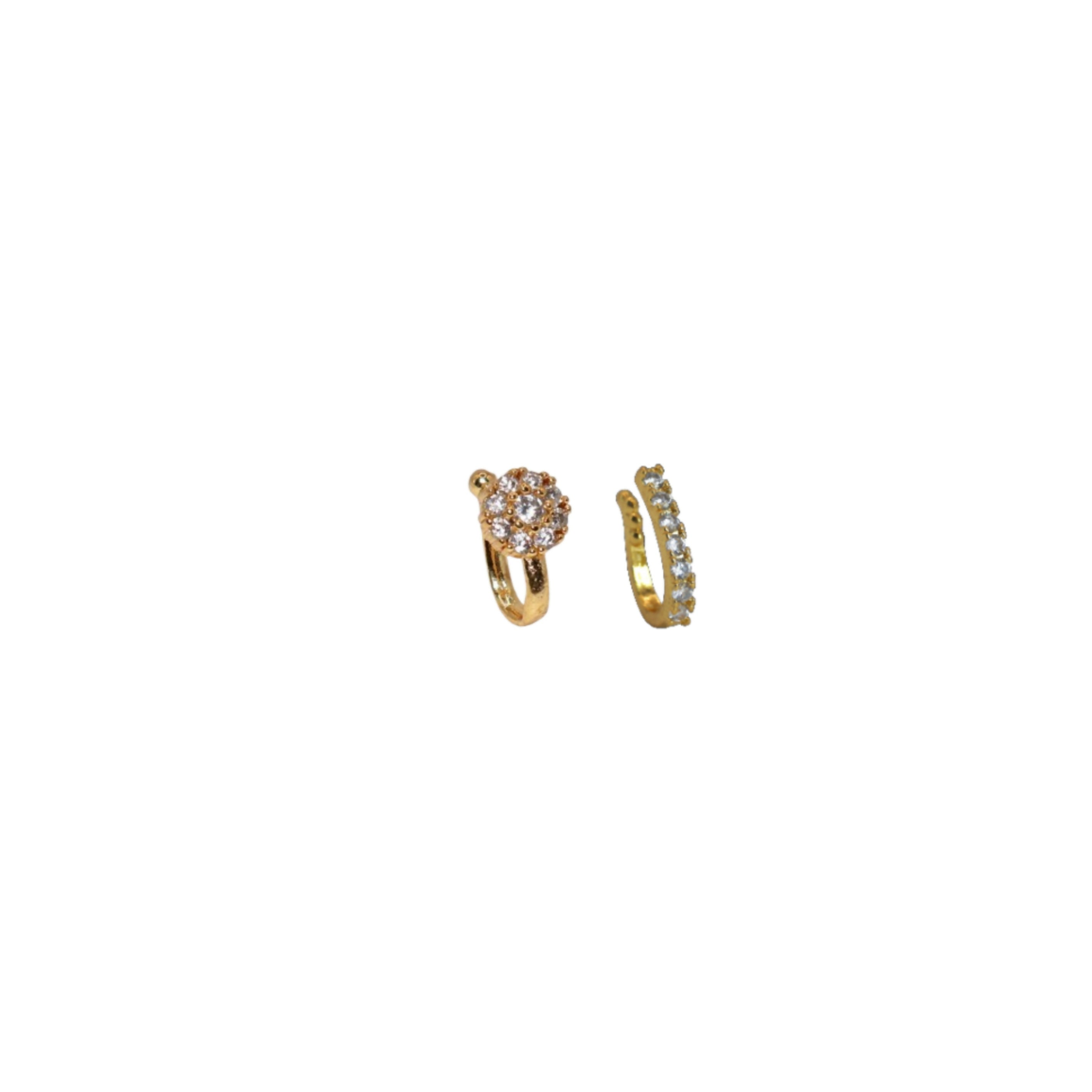 Non-Pierced CZ Crystal Clip-On Nose Ring (Nath) Combo 2