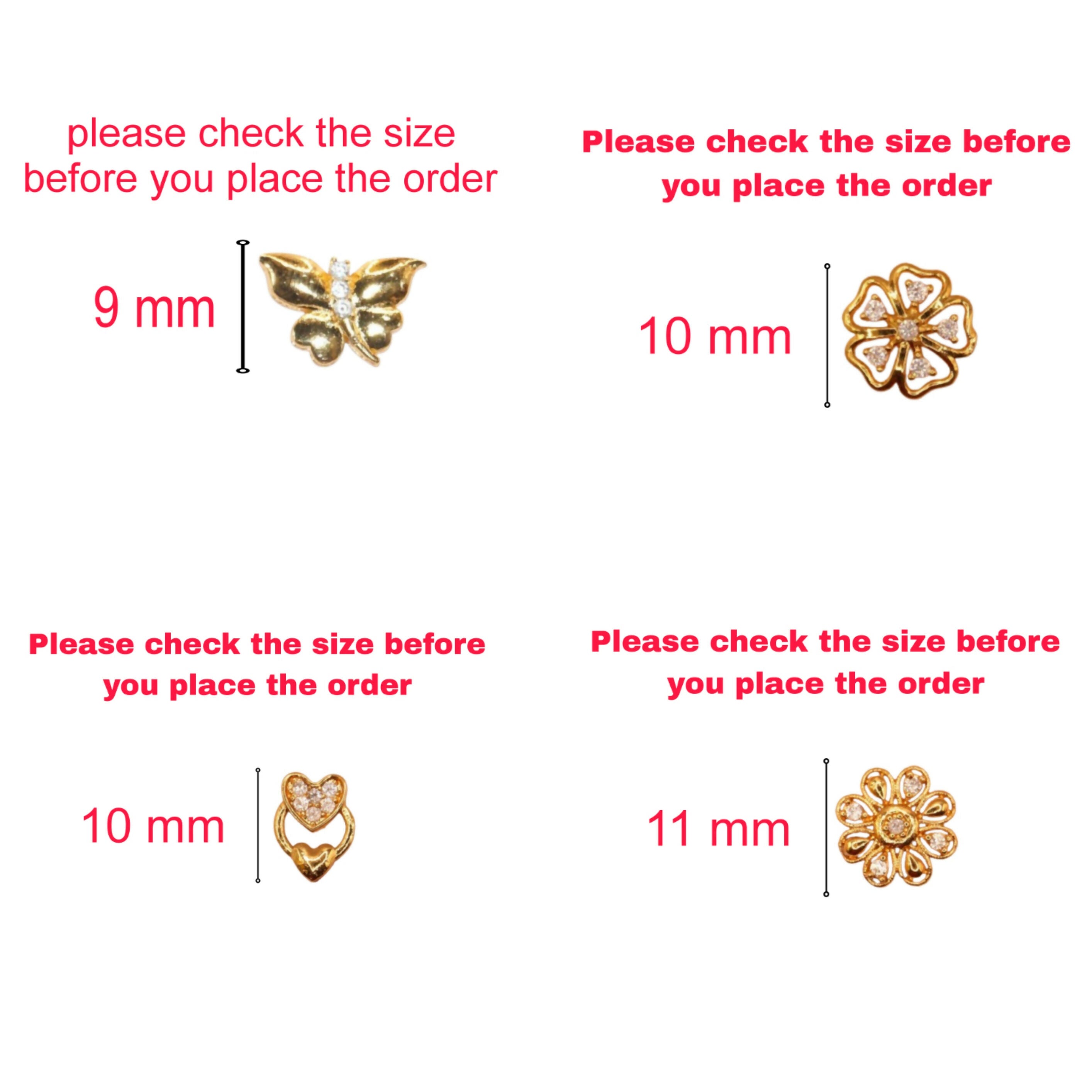 Gold Plated AD Studs Combo - Heart, Flower, Butterfly Set of 4 for women and girls