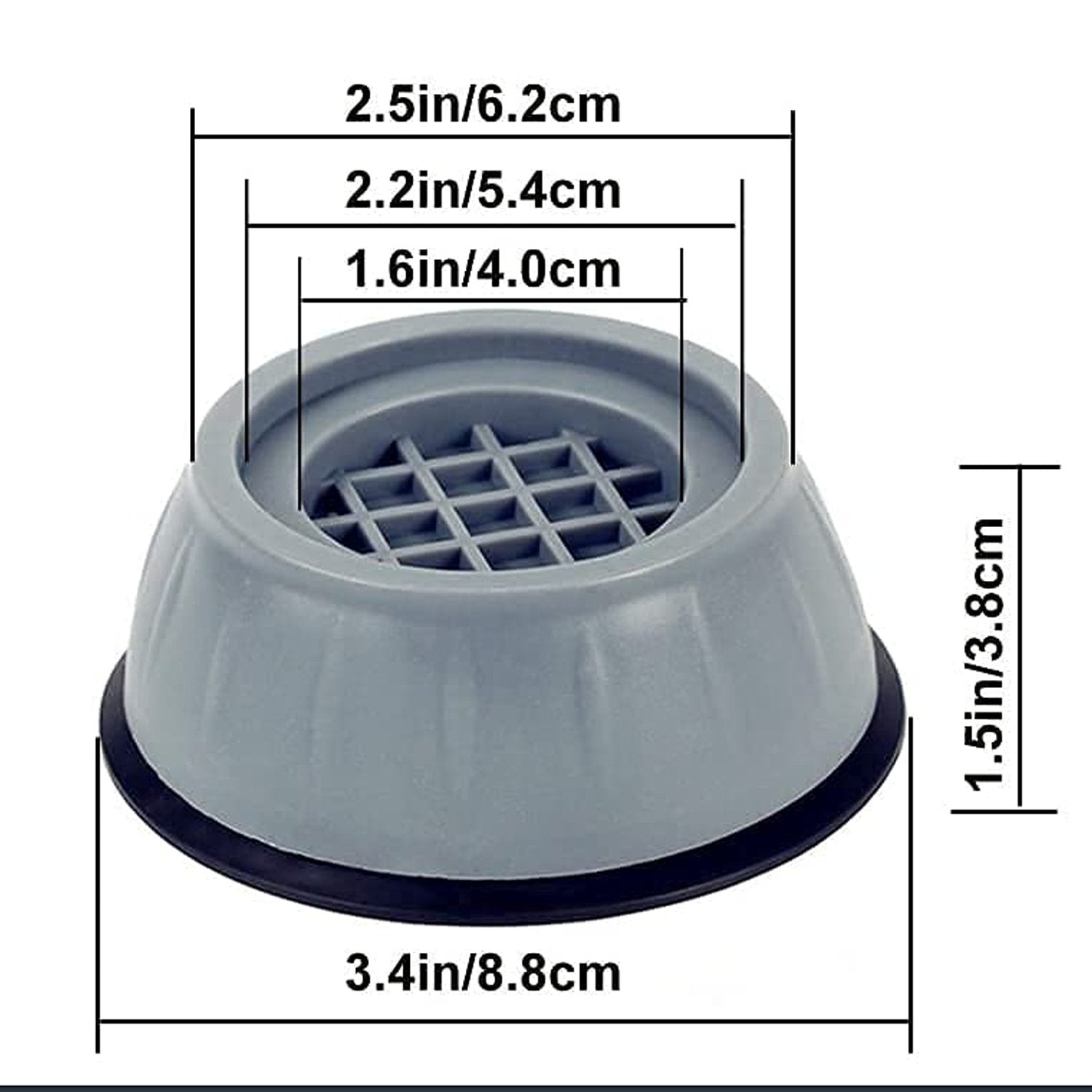 Anti-Vibration Pads with Suction Cup Feet – Shock Absorbing Feet for Washing Machines & Appliances