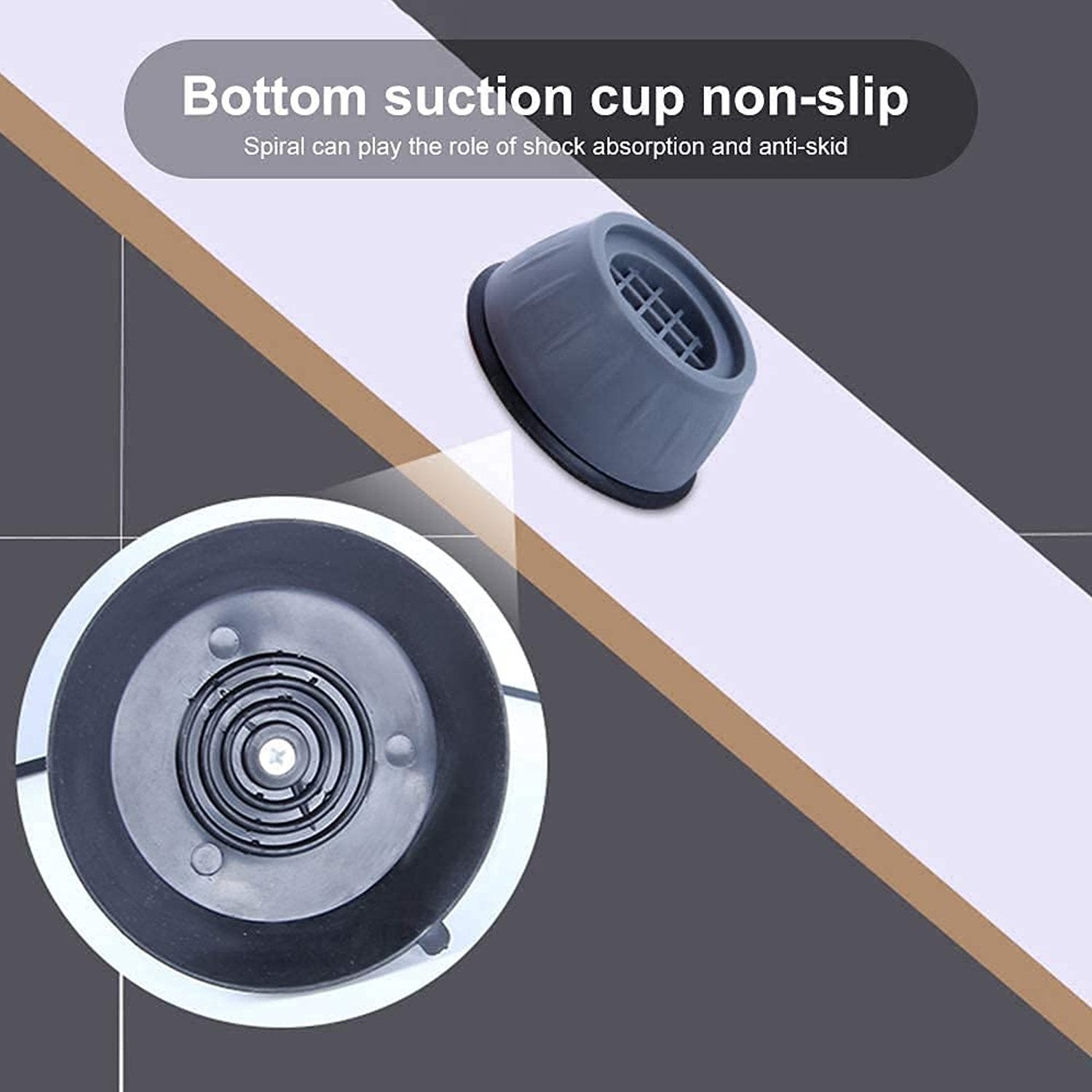 Anti-Vibration Pads with Suction Cup Feet – Shock Absorbing Feet for Washing Machines & Appliances