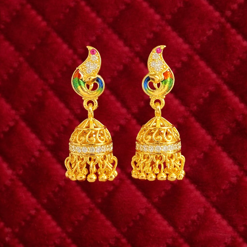 Stylish Peacock Design Party Wear Earrings