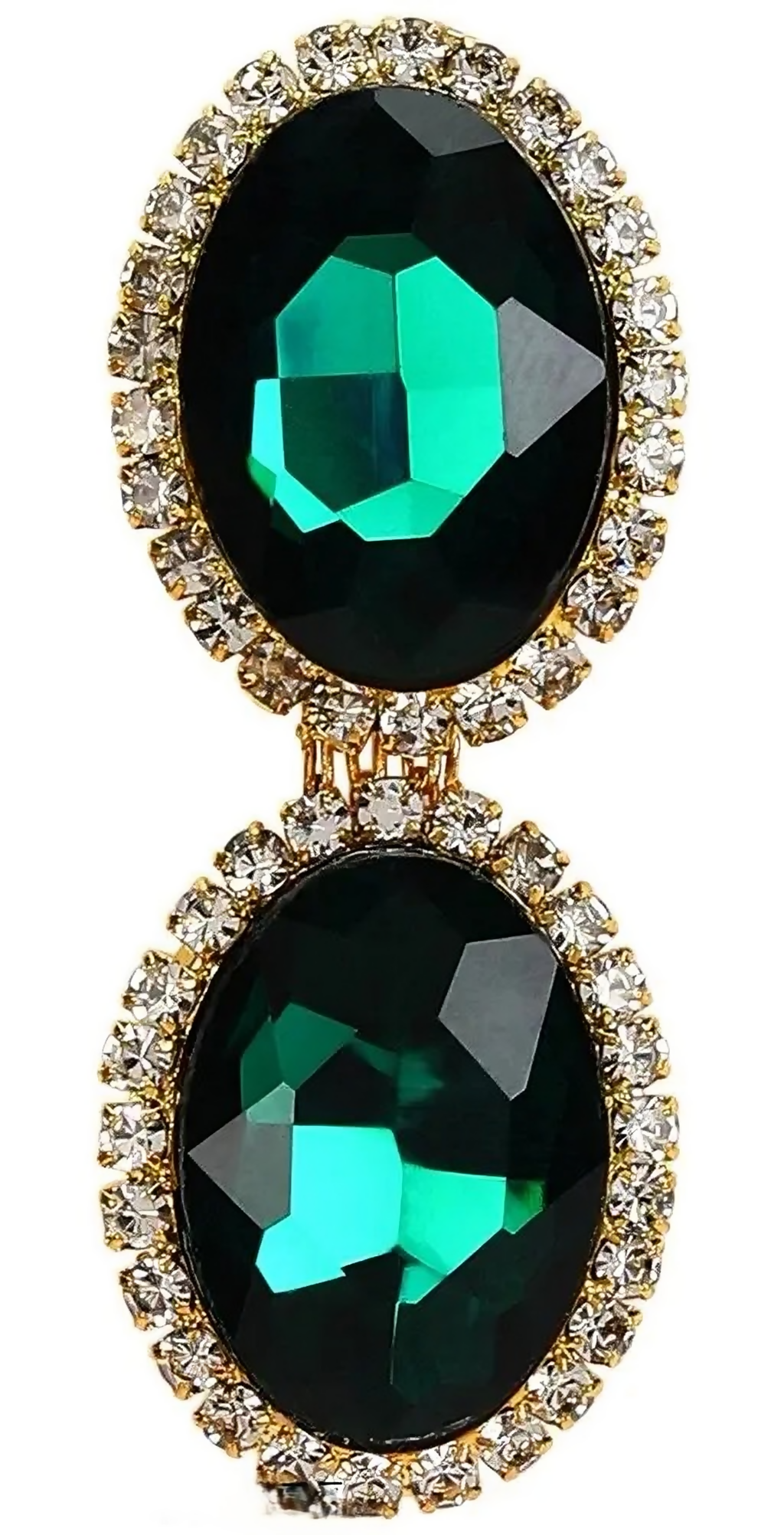 Emerald Green Crystal Statement Jewelry Set – Necklace, Earrings, Bracelet & Ring