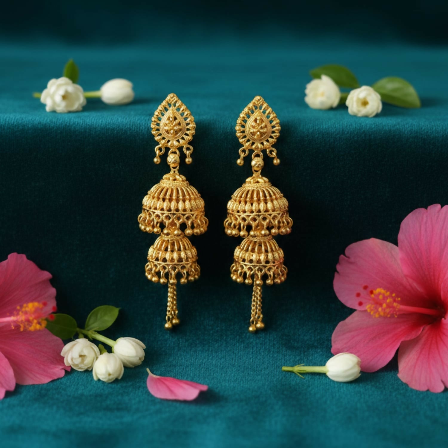 Women & Girl Traditional Jewellery Stylish Fancy Jhumki/Jhumka Earrings (Golden)