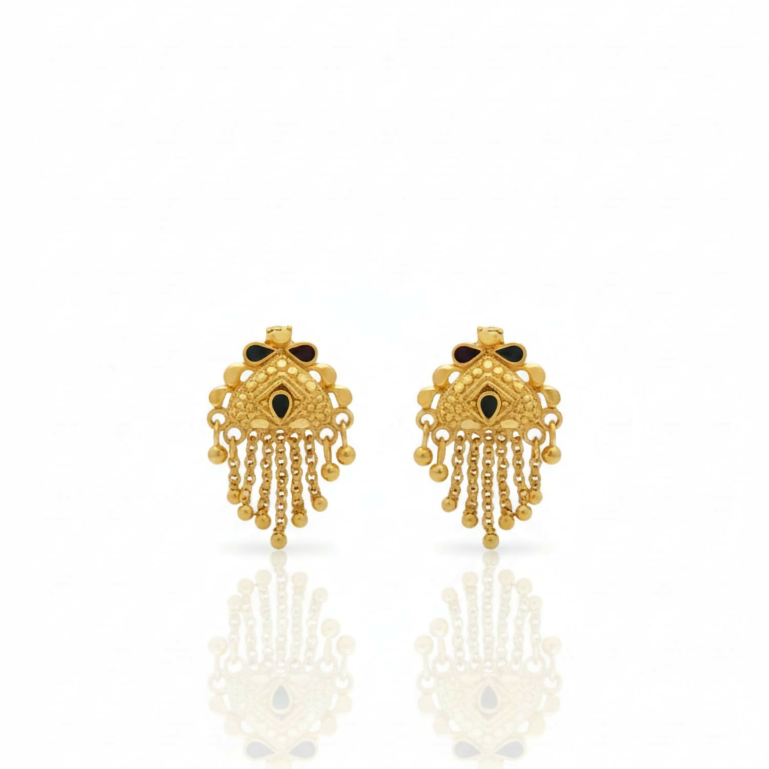 5 Line Side Latkan Golden Earrings with Mina for Women & Girls – Fancy Jewellery Gift