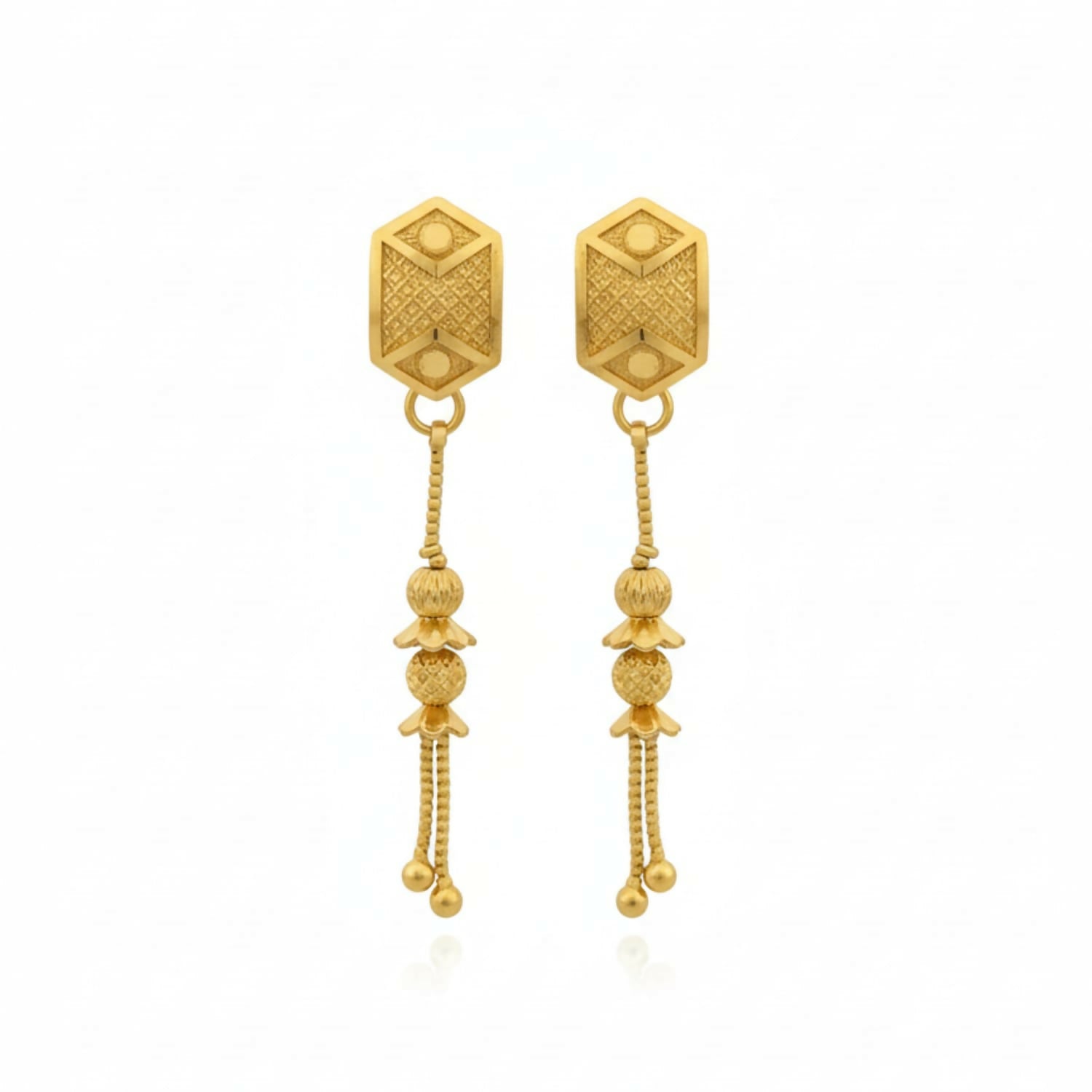Long Chain Beads Golden Earrings for Women & Girls – Traditional Fancy Jewellery