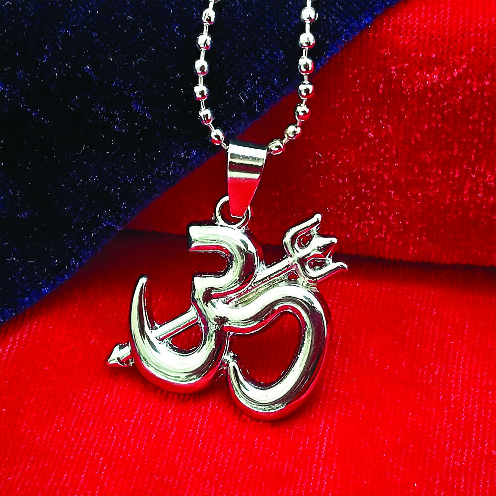 Sprititual Om and trishul Chain Pendnet