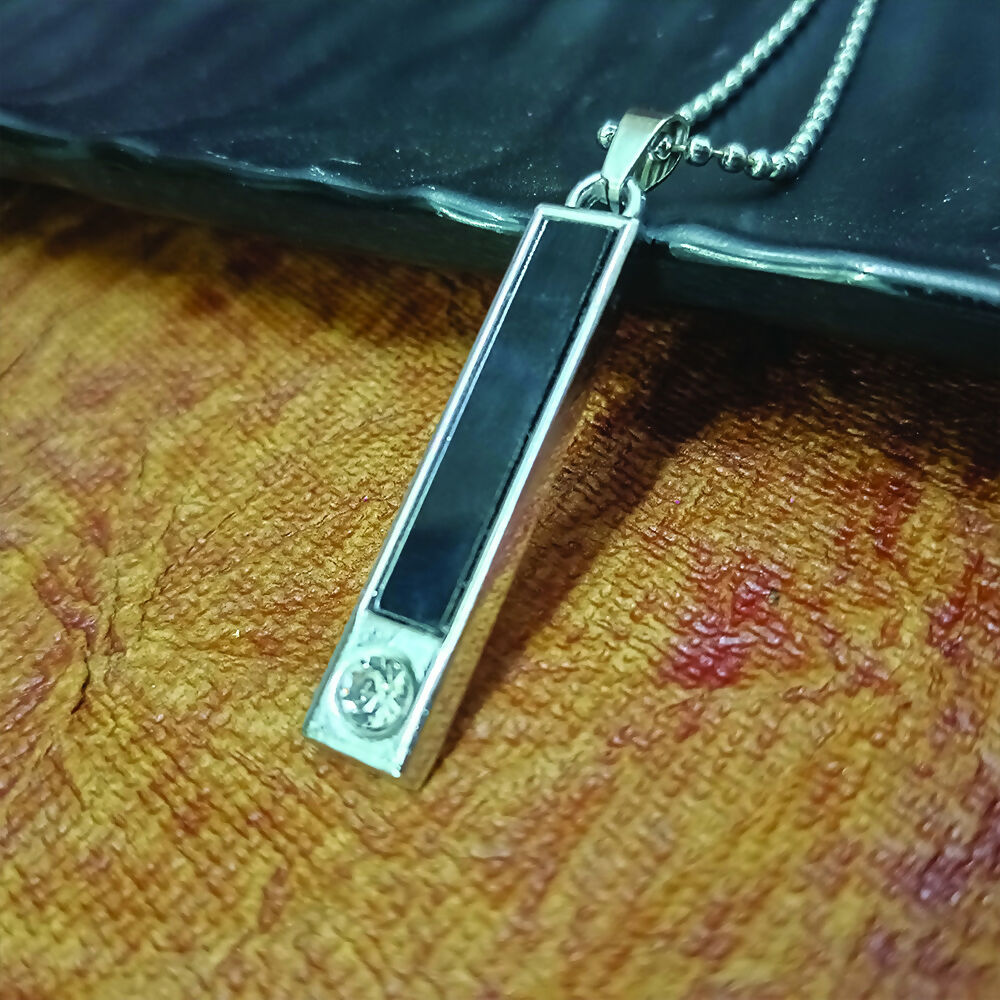 Sleek Rectangal Black Inaly Pendent For Mens