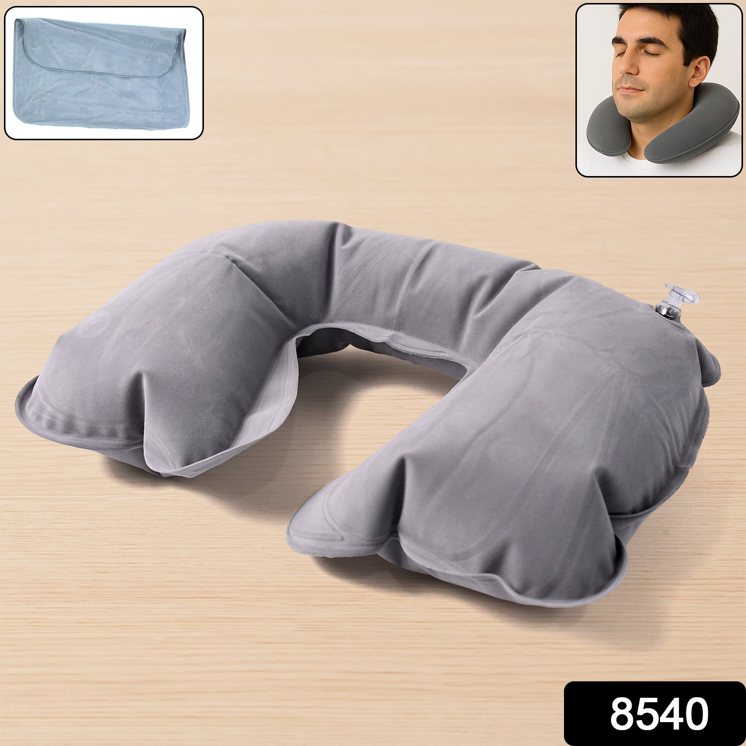 8540 Inflatable Foldable Pillow U Shape Air Cushion Travel Pillow Travel Business Trip Neck Pillow For Long Trips Ideal For Men Women Portable And Perfect For Backpacking Car Camping And Even Airplane Travel