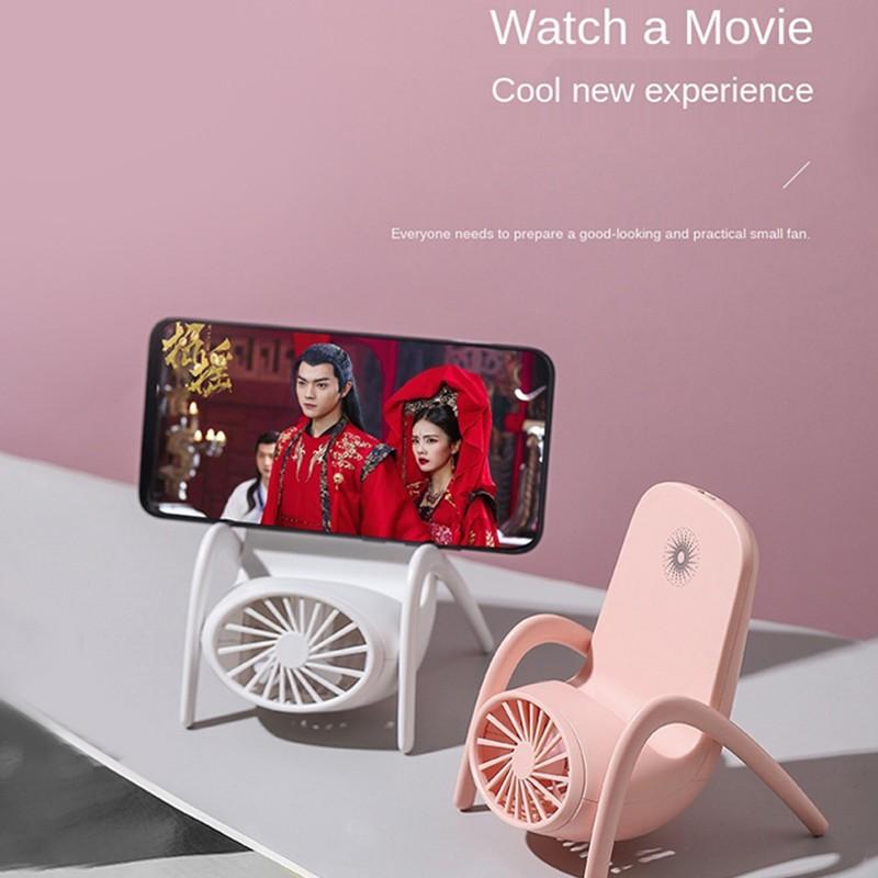 4814 Portable Mobile Phone Holder Fan Personal Fan Multi- Function Fan Handheld Charging Fan (Battery Not Include)