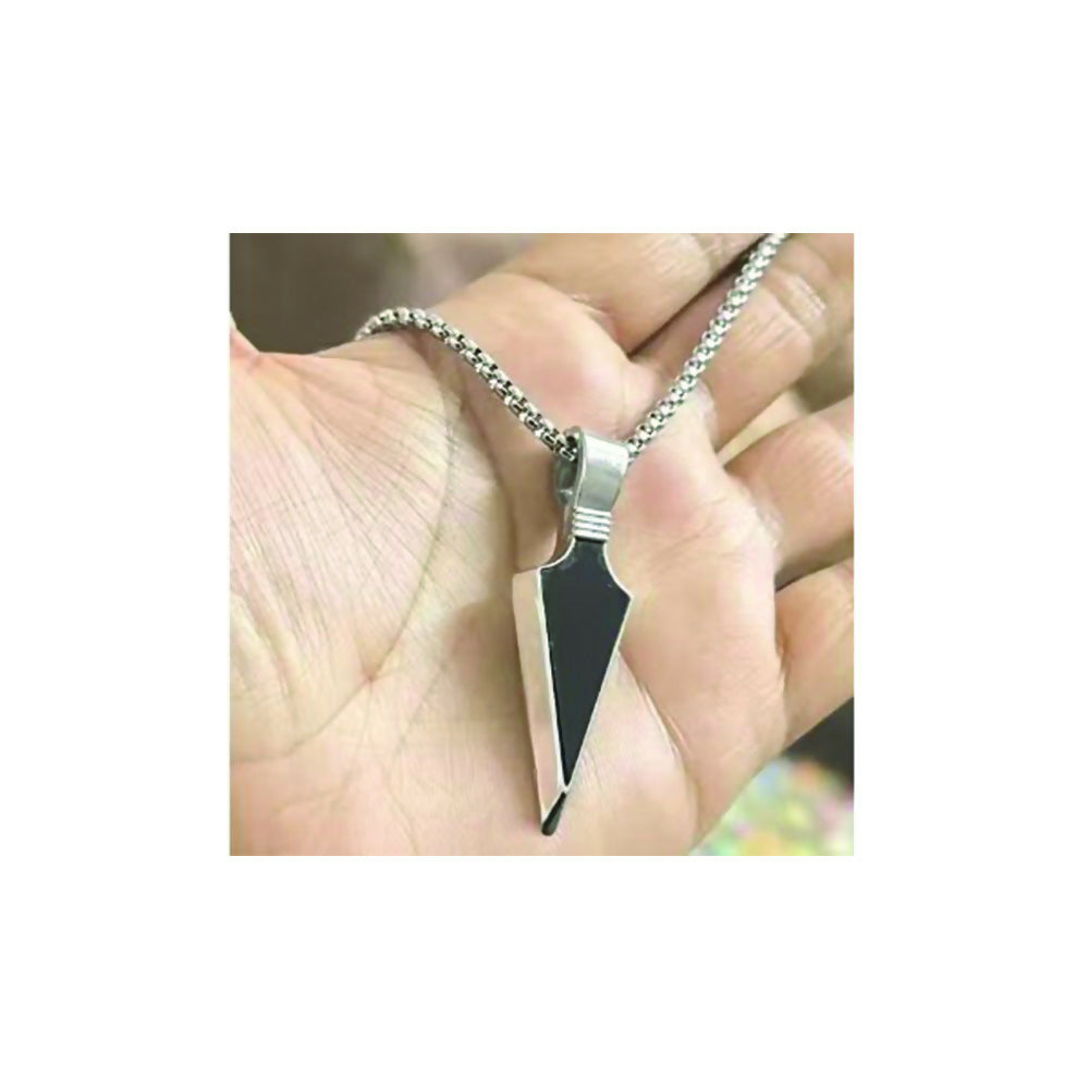 Silver chain with Black Arrow Pendant