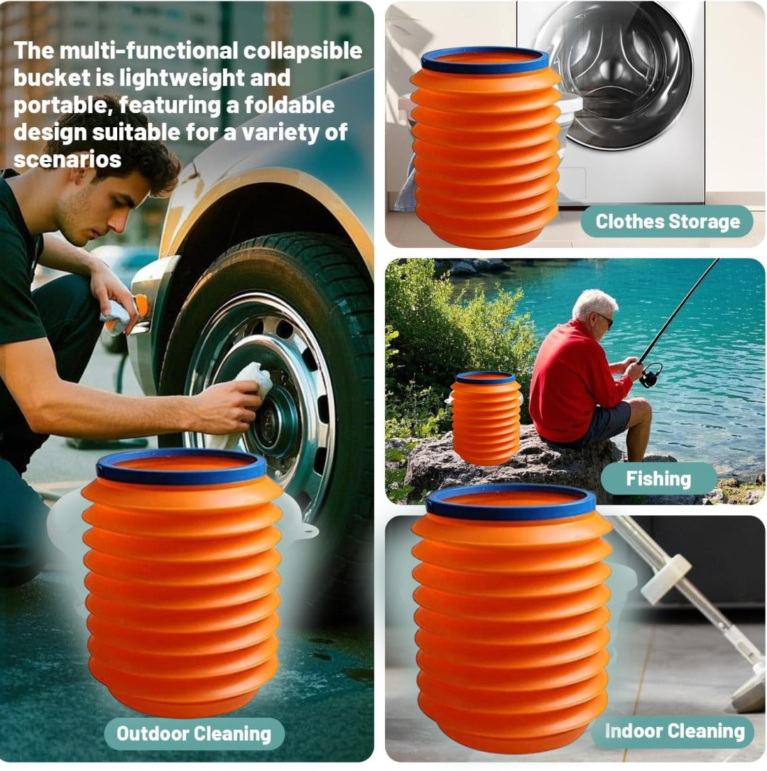 Foldable Storage Bucket & Water Container – Multiuse Collapsible Dustbin for Home, Car & Kitchen