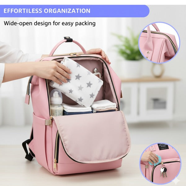 Multipurpose Large Capacity Moms Backpack Diaper Bag (1 Pc 17 Pocket Big)