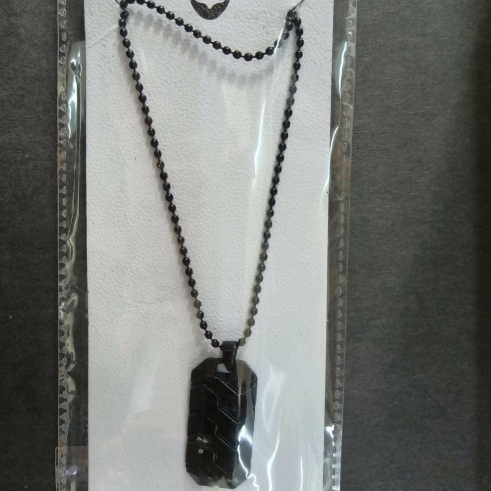 Stylish Black Tire Tread Pattern Pendant Necklace Chain Trendy Fashion Jewelry