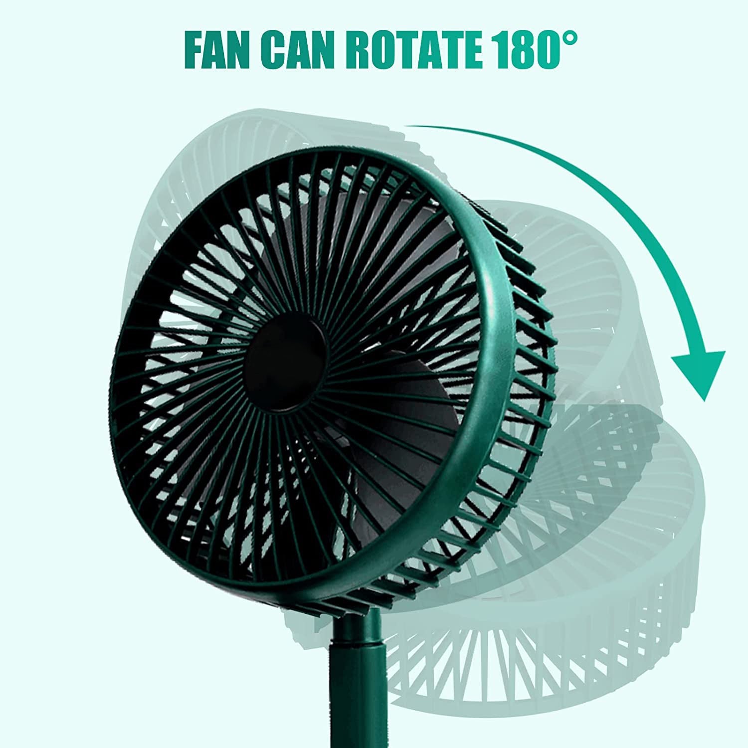 Portable Telescopic Electric Fan – Foldable Height Adjustable Table Fan (Battery Not Included)