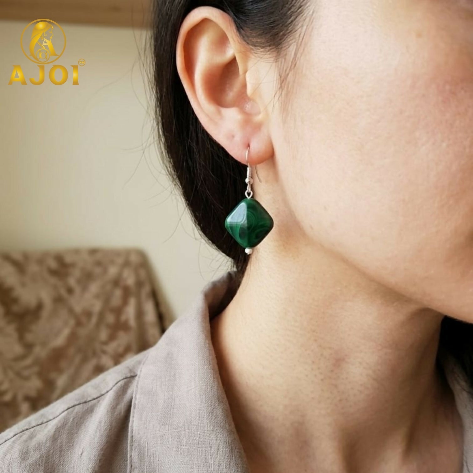 Colorful Geometric Stone Drop Earrings