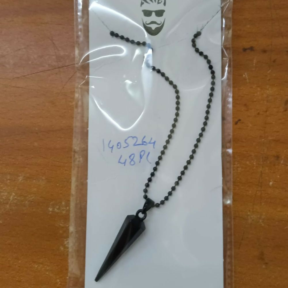 Black Bar Chain Pendent set For mens