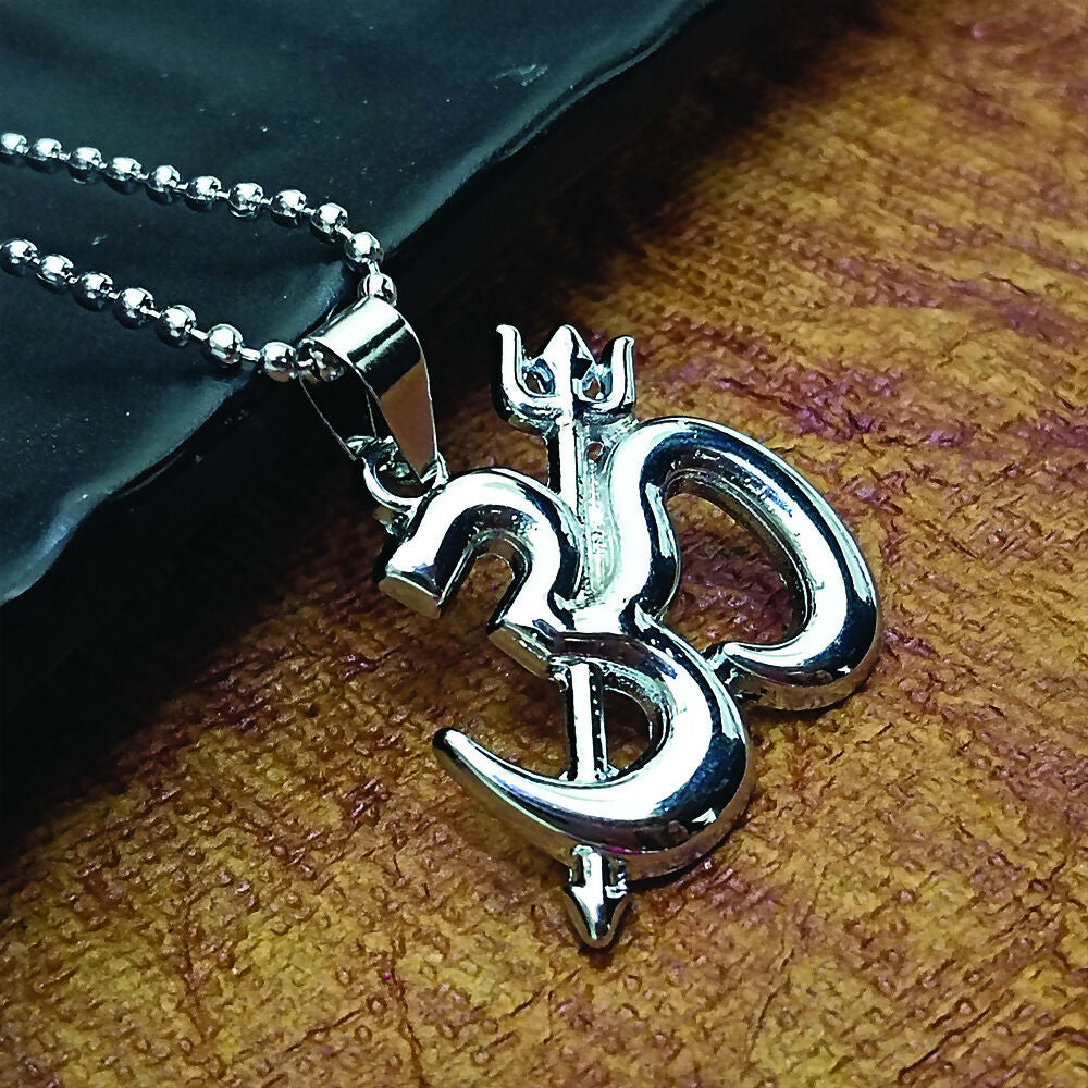 Sprititual Om and trishul Chain Pendnet