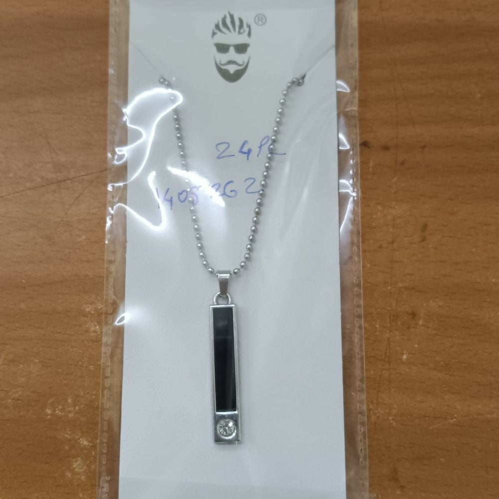 Sleek Rectangal Black Inaly Pendent For Mens