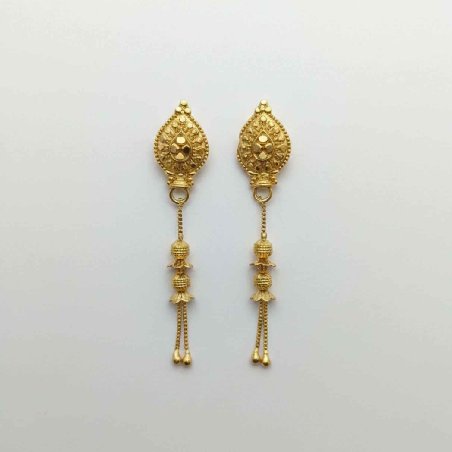 Long Chain Beads Golden Earrings for Women & Girls – Traditional Fancy Jewellery Gift