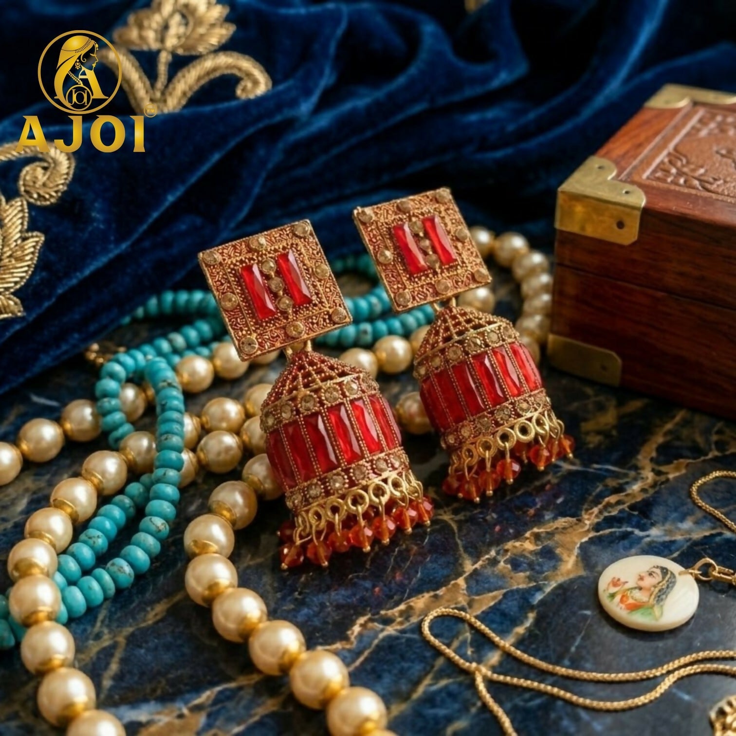Royal Red Temple Earrings