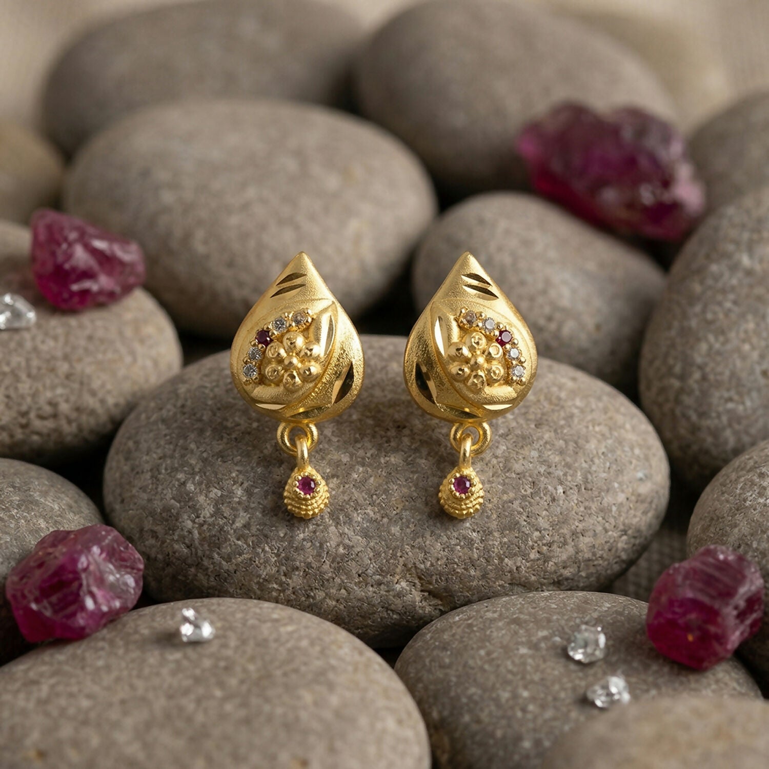 Traditional Gold Plated Geometric Drop Earrings for Women