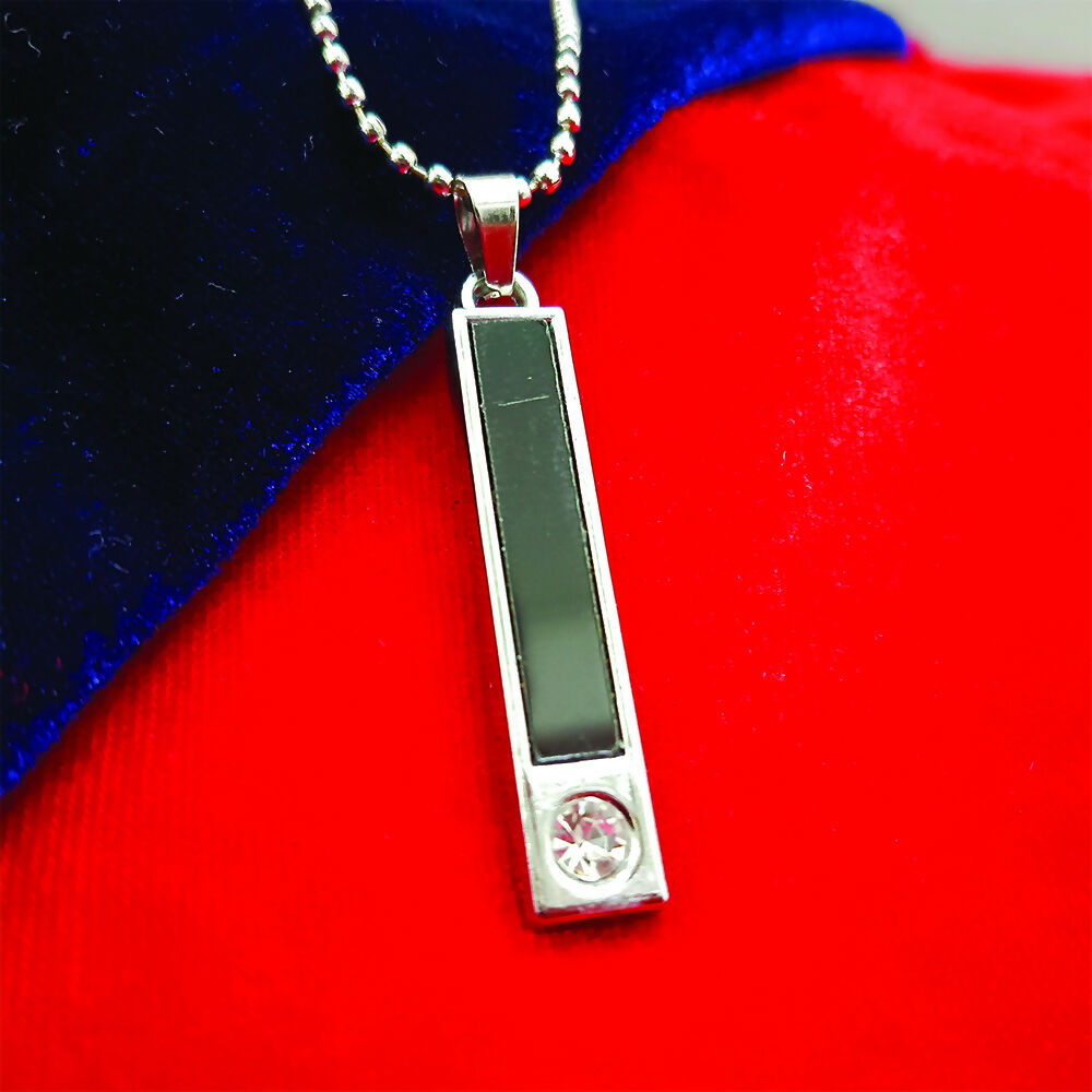 Sleek Rectangal Black Inaly Pendent For Mens