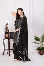 Black Georgette Sequence Embroidery Work Palazzo Salwar Suit