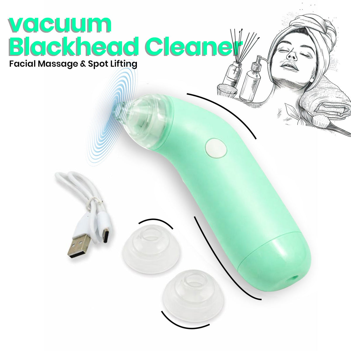 Vacuum Blackhead Machine Reduce Spot Mini Handheld Lifting Massage Facial Blackhead Remover For Skin Care (1 Pc)