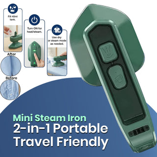 Mini Steam Iron Handheld Garment Steamer – Portable Travel Clothes Iron, Fast Heat-Up & Compact Design
