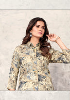 Yellowish Floral Co-ord Set.