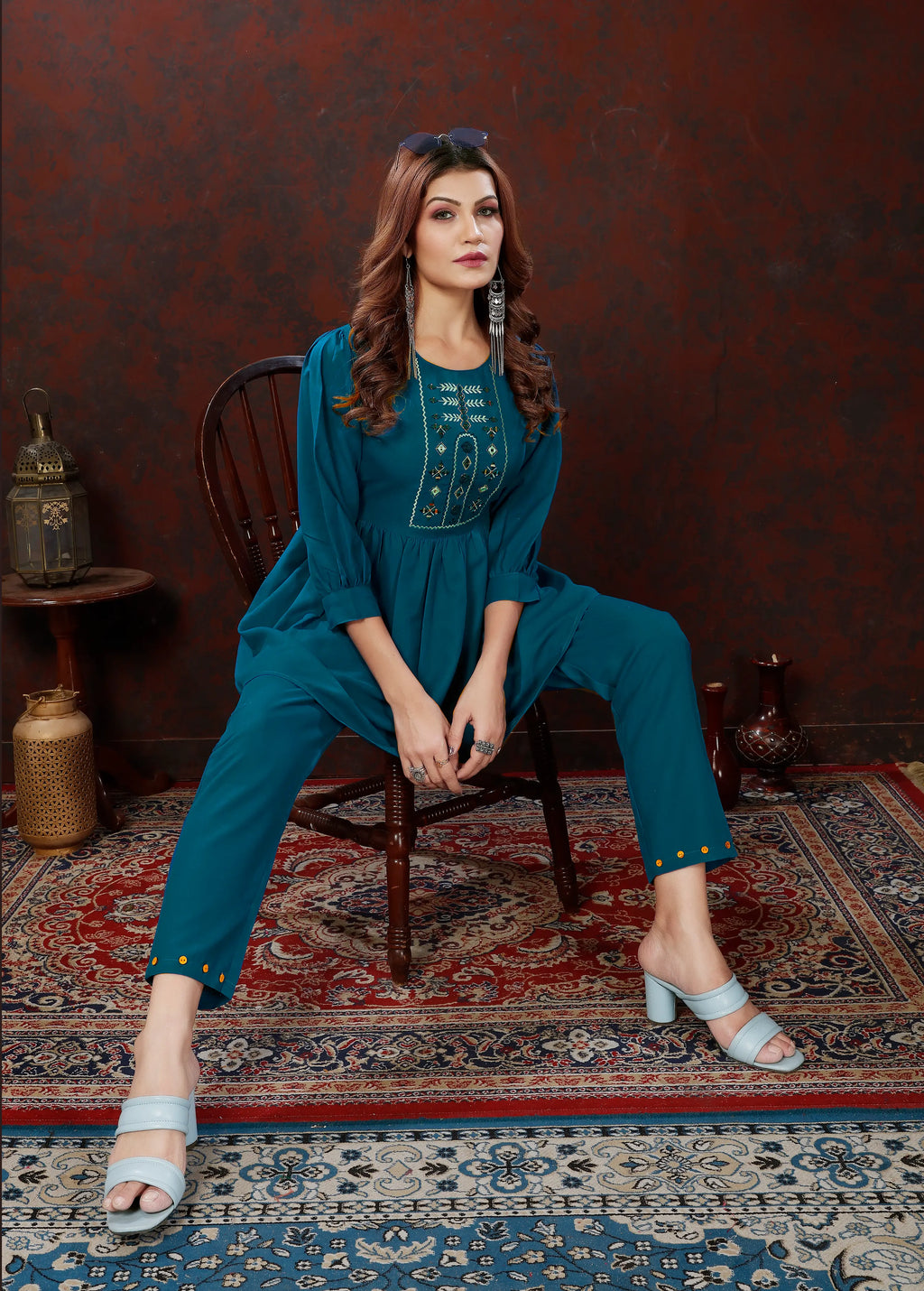 Blue Cotton Co-ord Set