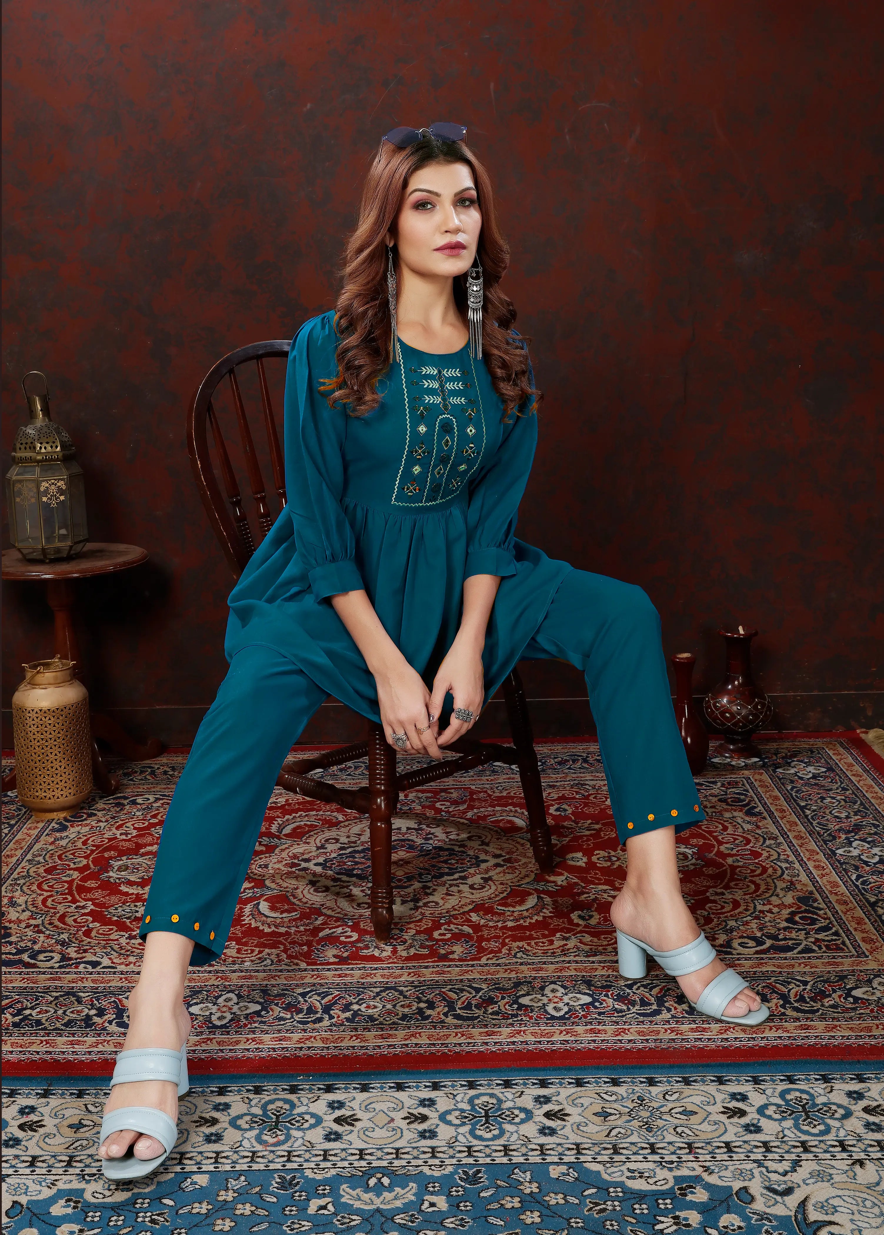 Blue Cotton Co-ord Set