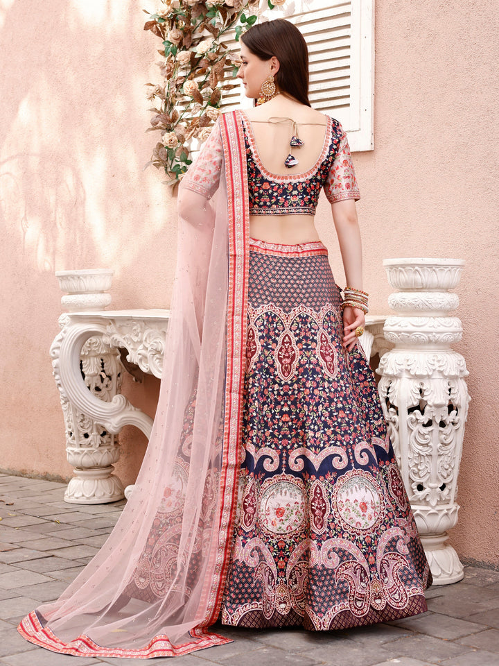 Dazzling Elegance: Swarovski Embellished Lehengas for Bridal Bliss and Semi-Bridal Splendor - qivii