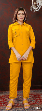 Yellow Cotton Co-ord Set