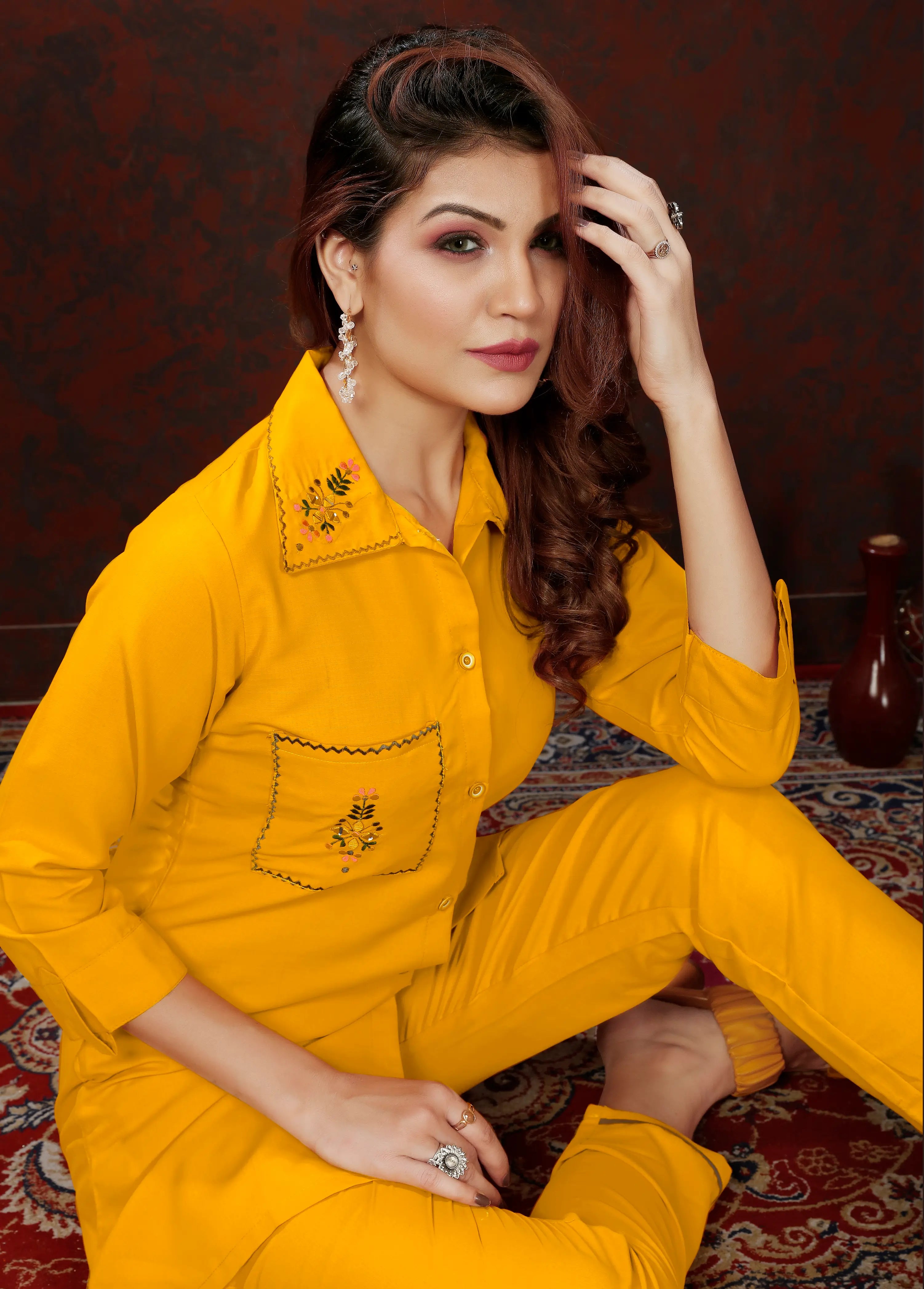 Yellow Cotton Co-ord Set