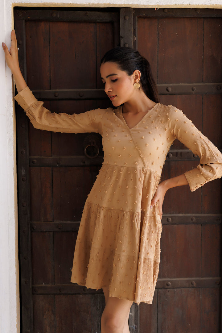 Biscuit Beige Dress  - By Ragavi - qivii